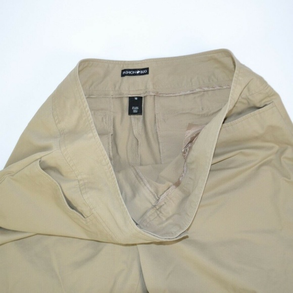 Fashion Bug Cuffed & Cropped Khaki Pants - Picture 7 of 8